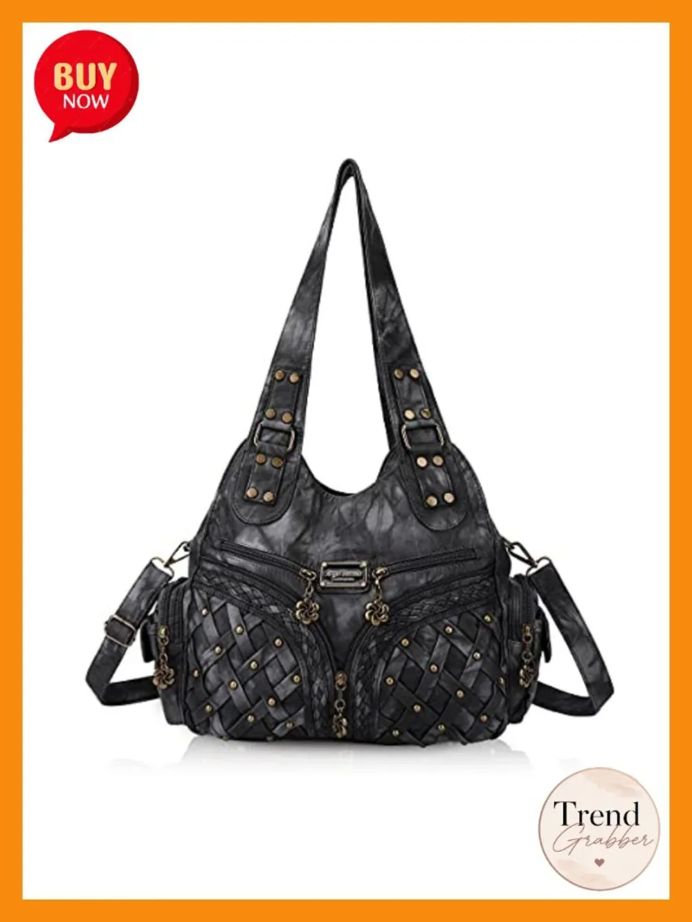 Large Faux Leather Hobo Tote Shoulder Bag for Women, PU Purse